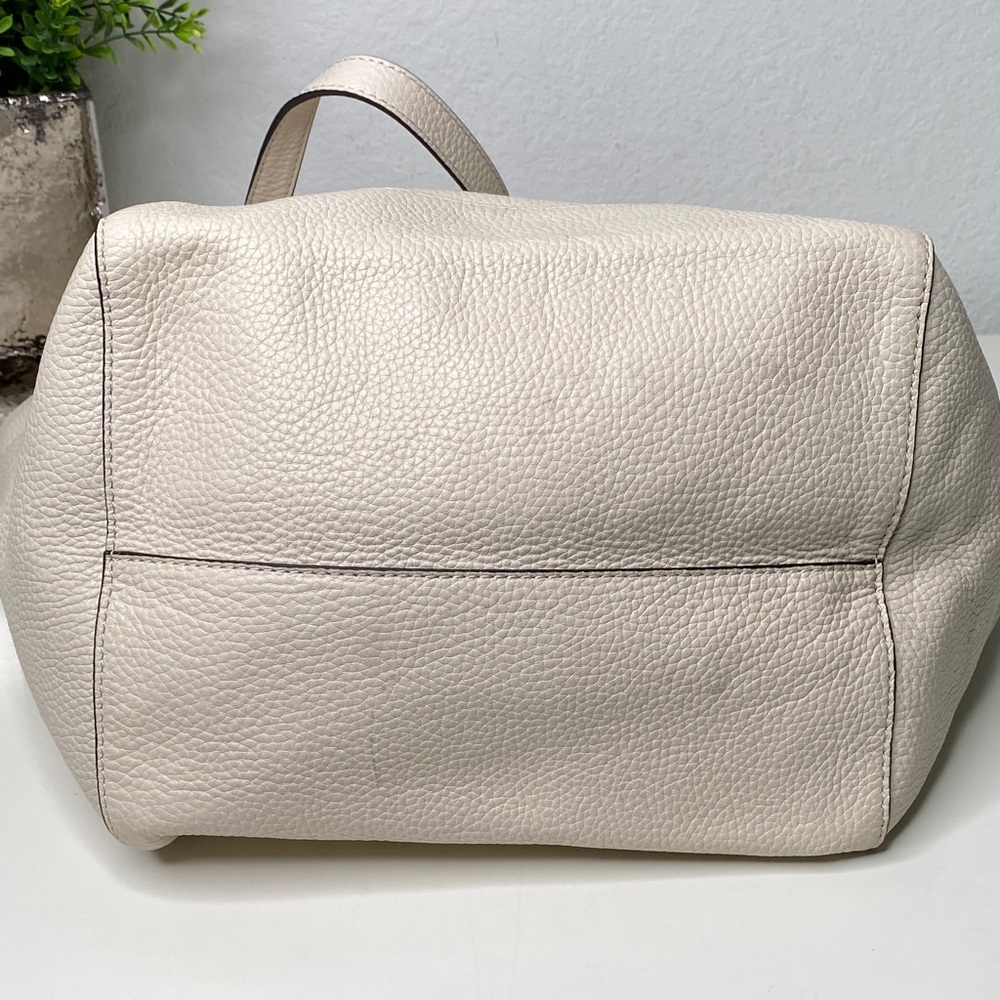 Michael Kors Ashbury Large‎ Grab Pebble Leather Tote Beige Ivory - Picture 6 of 12